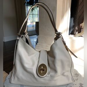 Coach cream leather handbag